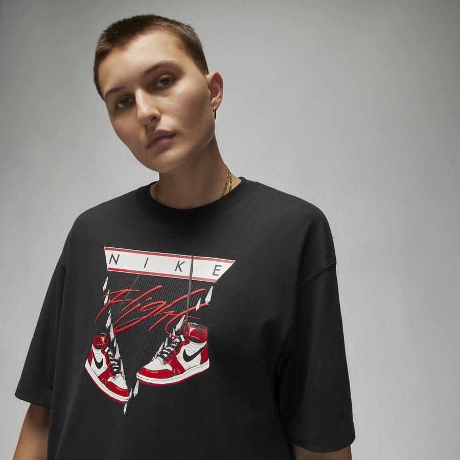 Jordan Flight Oversized T-shirt voor dames Zwart - Foto 2