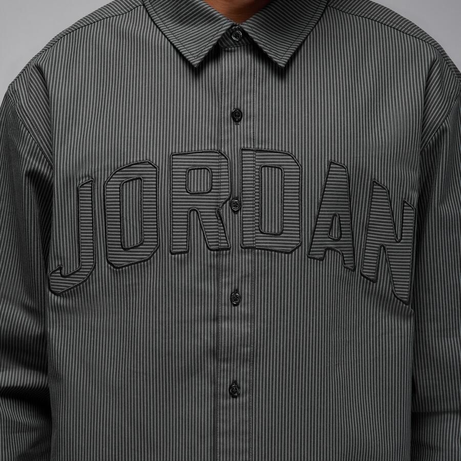 Jordan Flight Oxford-overhemd met lange mouwen voor heren Zwart - Foto 3