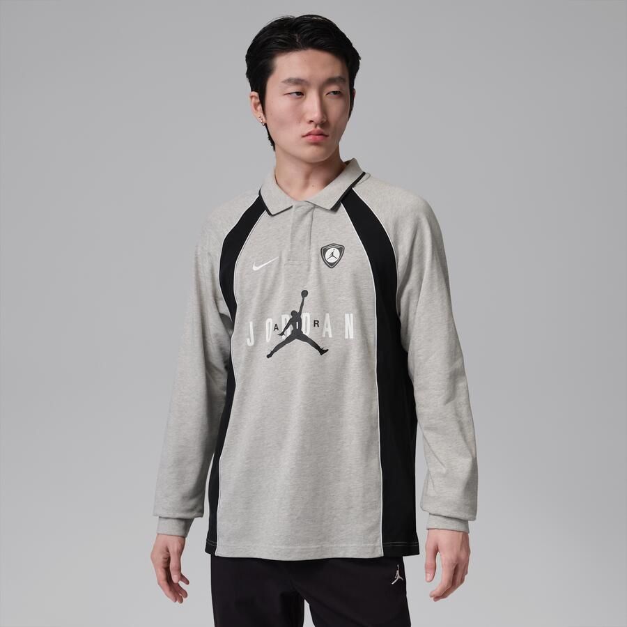 Jordan Flight poloshirt met lange mouwen voor heren Grijs - Foto 4
