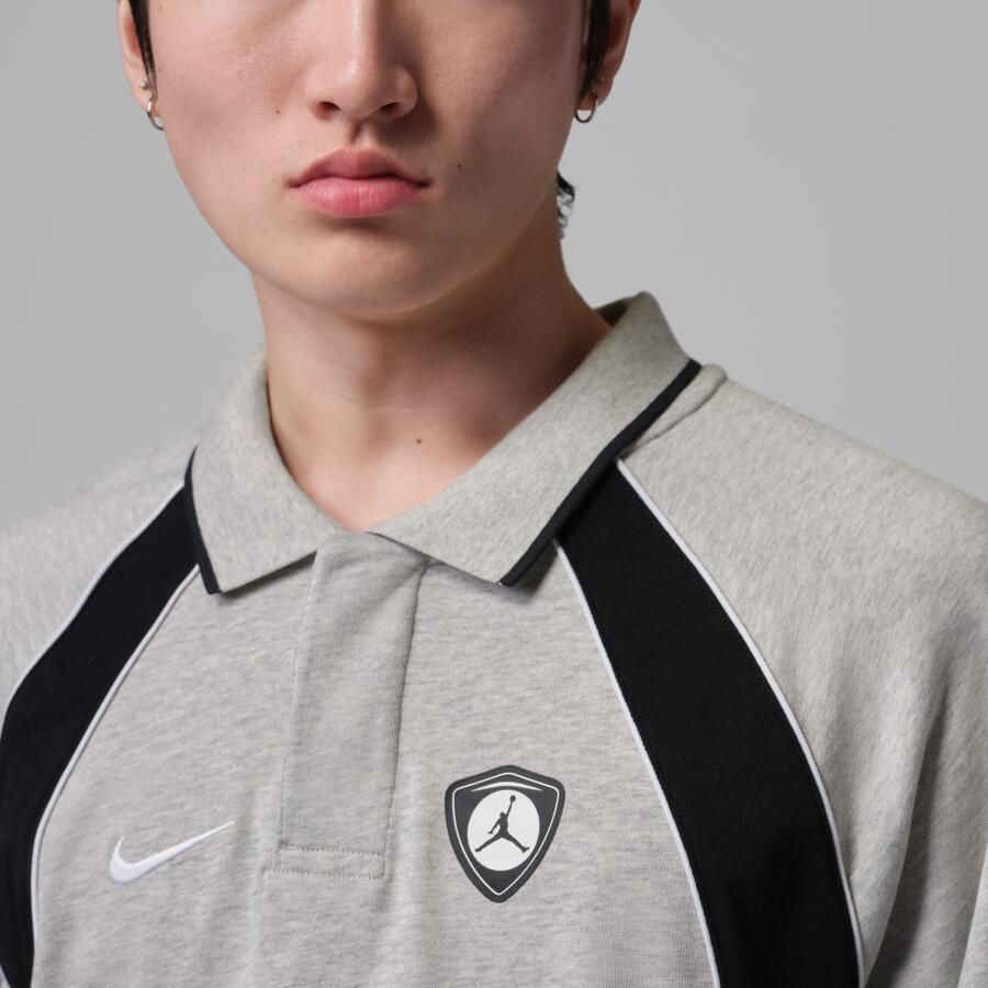Jordan Flight poloshirt met lange mouwen voor heren Grijs - Foto 2