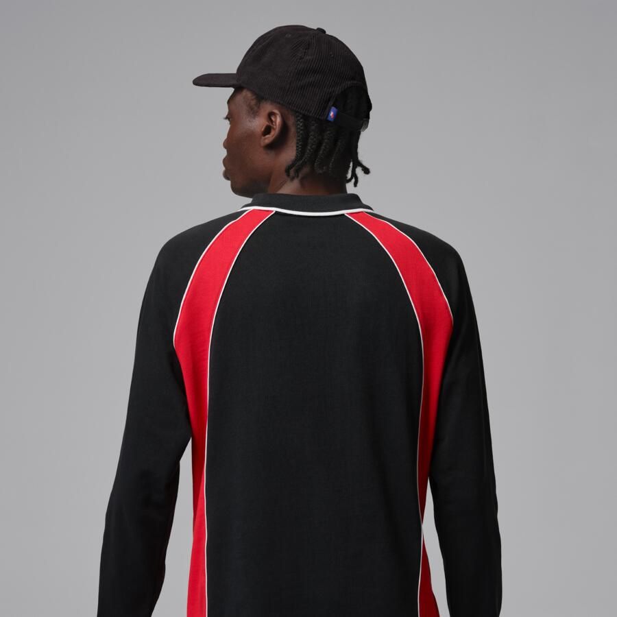 Jordan Flight poloshirt met lange mouwen voor heren Zwart