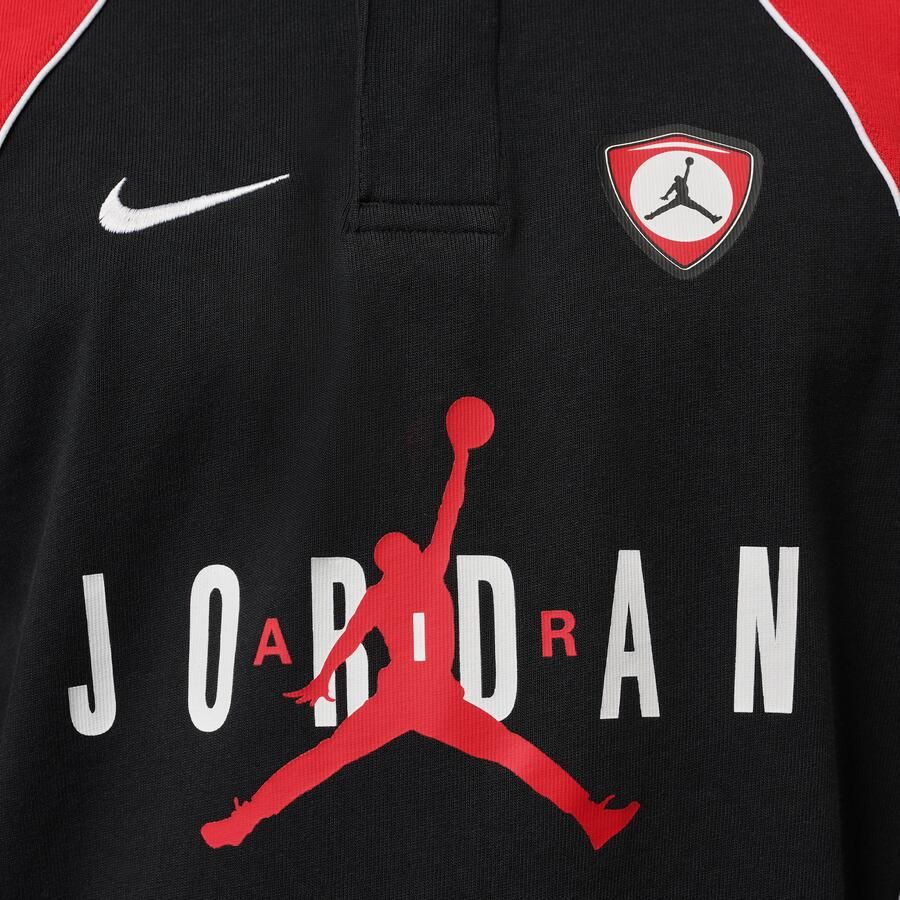 Jordan Flight poloshirt met lange mouwen voor heren Zwart - Foto 3