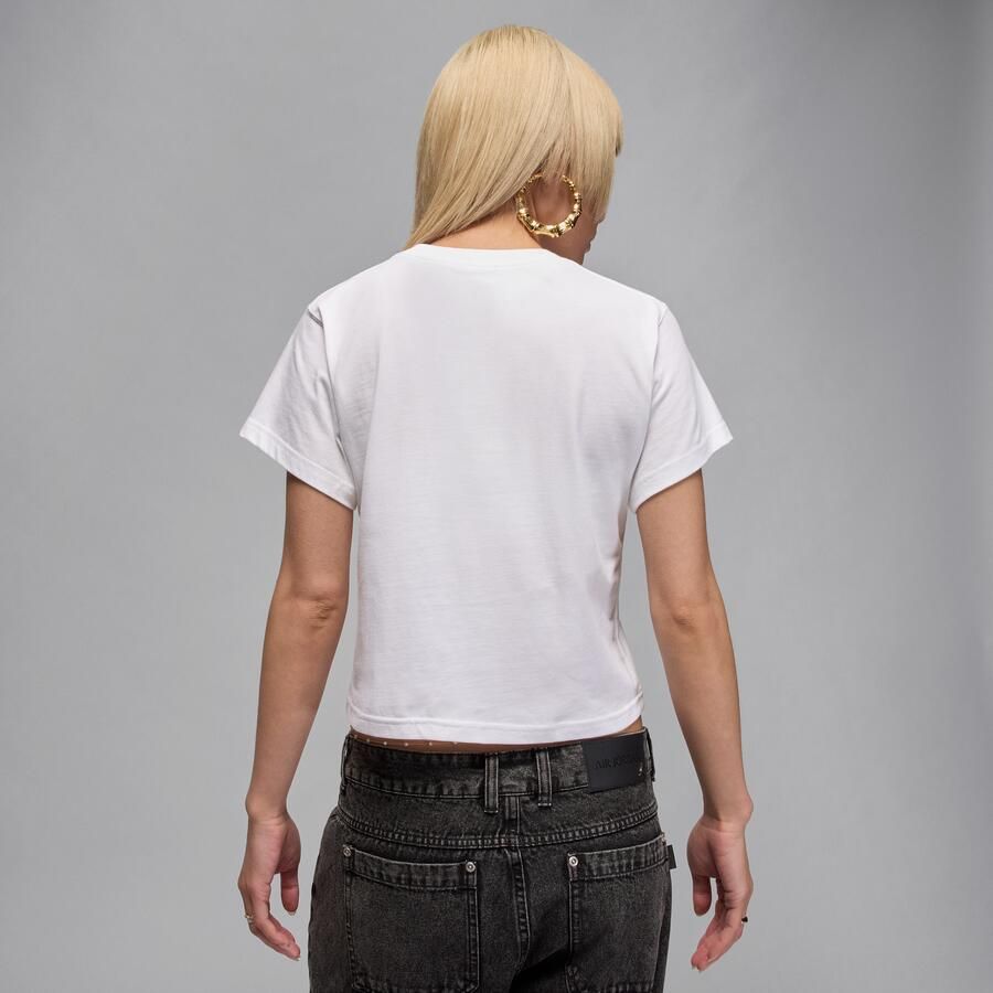 Jordan Flight T-shirt met aansluitende pasvorm en graphic voor dames Wit