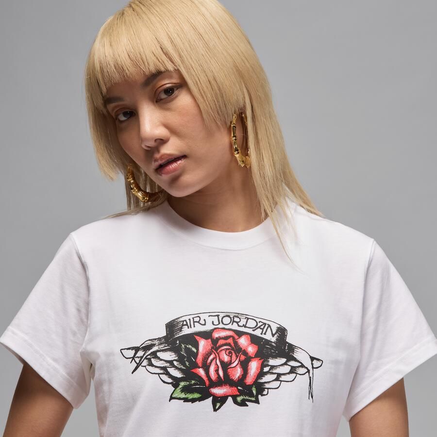 Jordan Flight T-shirt met aansluitende pasvorm en graphic voor dames Wit - Foto 2