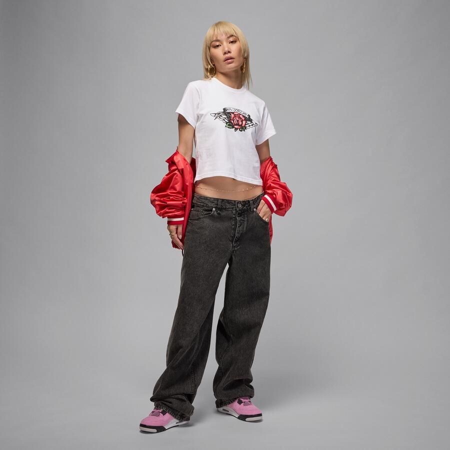 Jordan Flight T-shirt met aansluitende pasvorm en graphic voor dames Wit - Foto 3