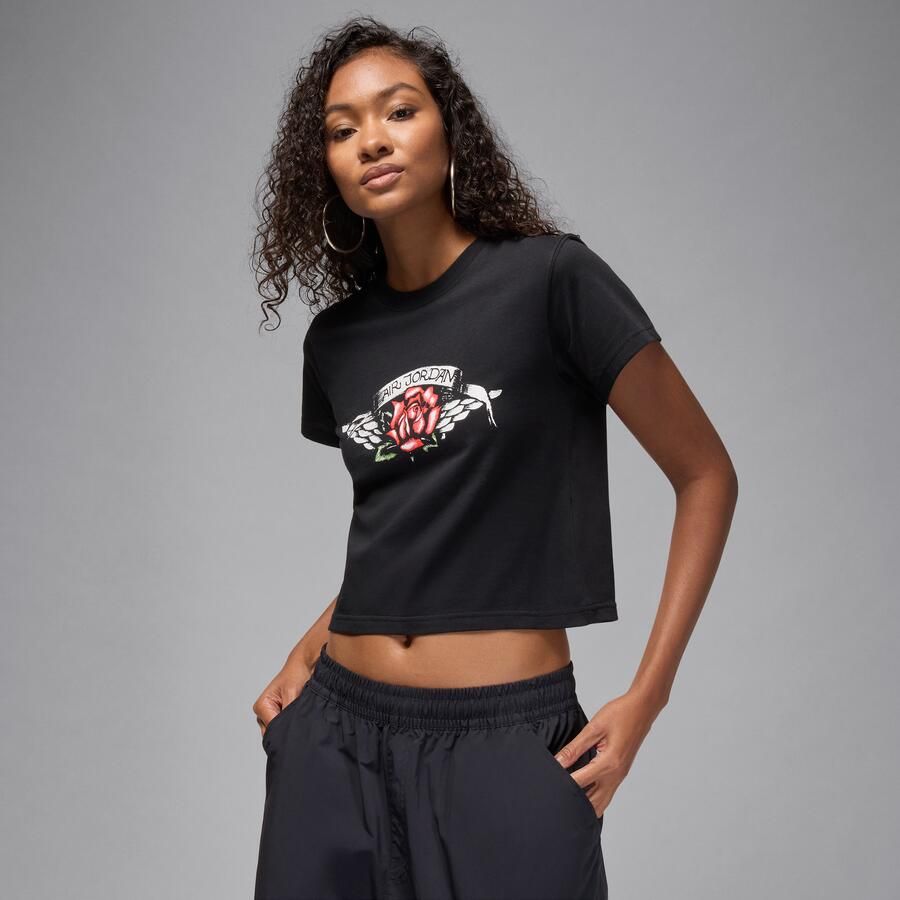 Jordan Flight T-shirt met aansluitende pasvorm en graphic voor dames Zwart - Foto 4
