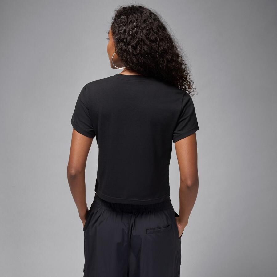 Jordan Flight T-shirt met aansluitende pasvorm en graphic voor dames Zwart