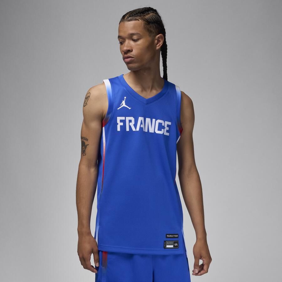Jordan Frankrijk Limited Road basketbaljersey voor heren Blauw - Foto 3