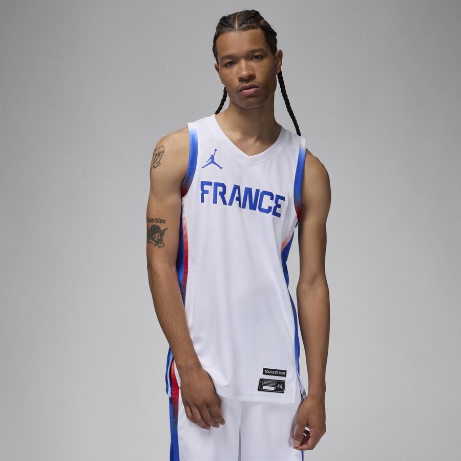 Jordan Frankrijk Limited Thuis basketbaljersey voor heren Wit - Foto 3