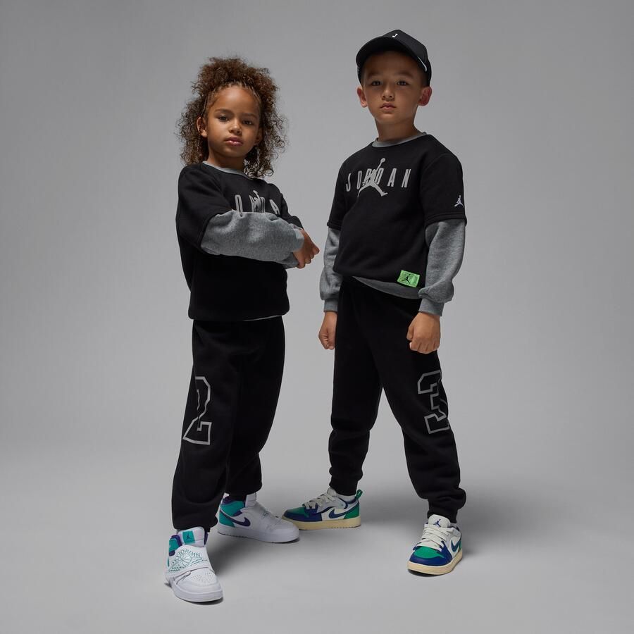 Jordan Future Flight tweedelige set met top met ronde hals voor kleuters Zwart - Foto 4