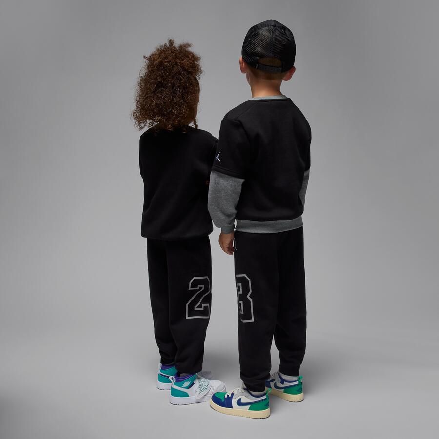 Jordan Future Flight tweedelige set met top met ronde hals voor kleuters Zwart