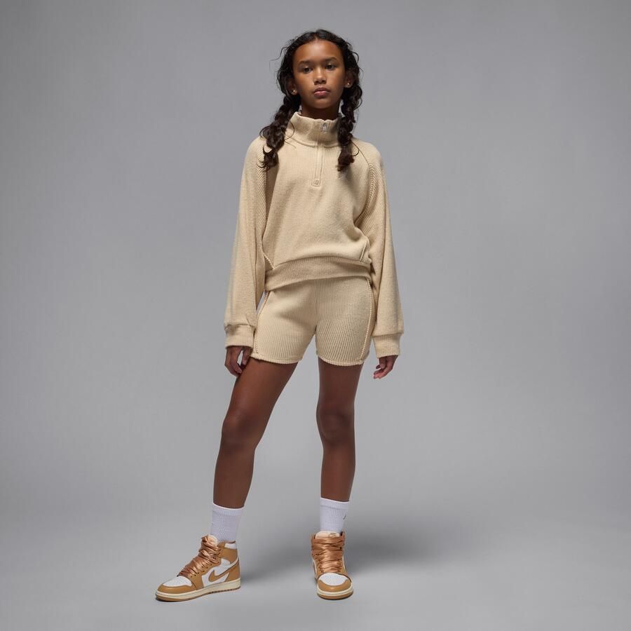 Jordan geribde bikeshorts voor kids Bruin - Foto 4