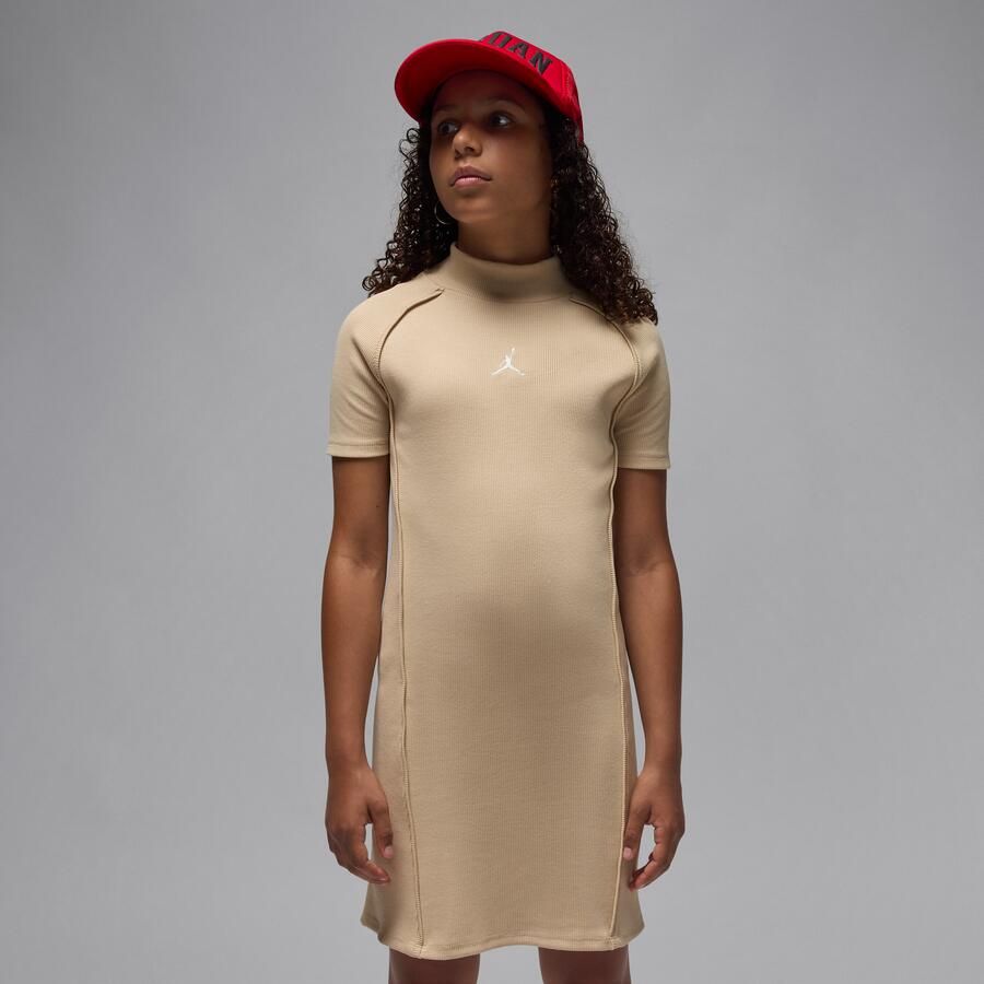 Jordan geribde jurk met mock-hals voor kids Bruin - Foto 4