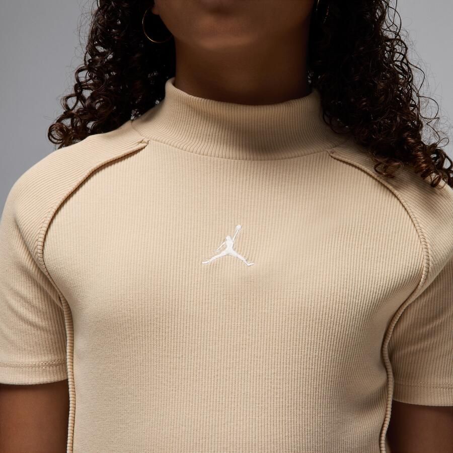 Jordan geribde jurk met mock-hals voor kids Bruin - Foto 3