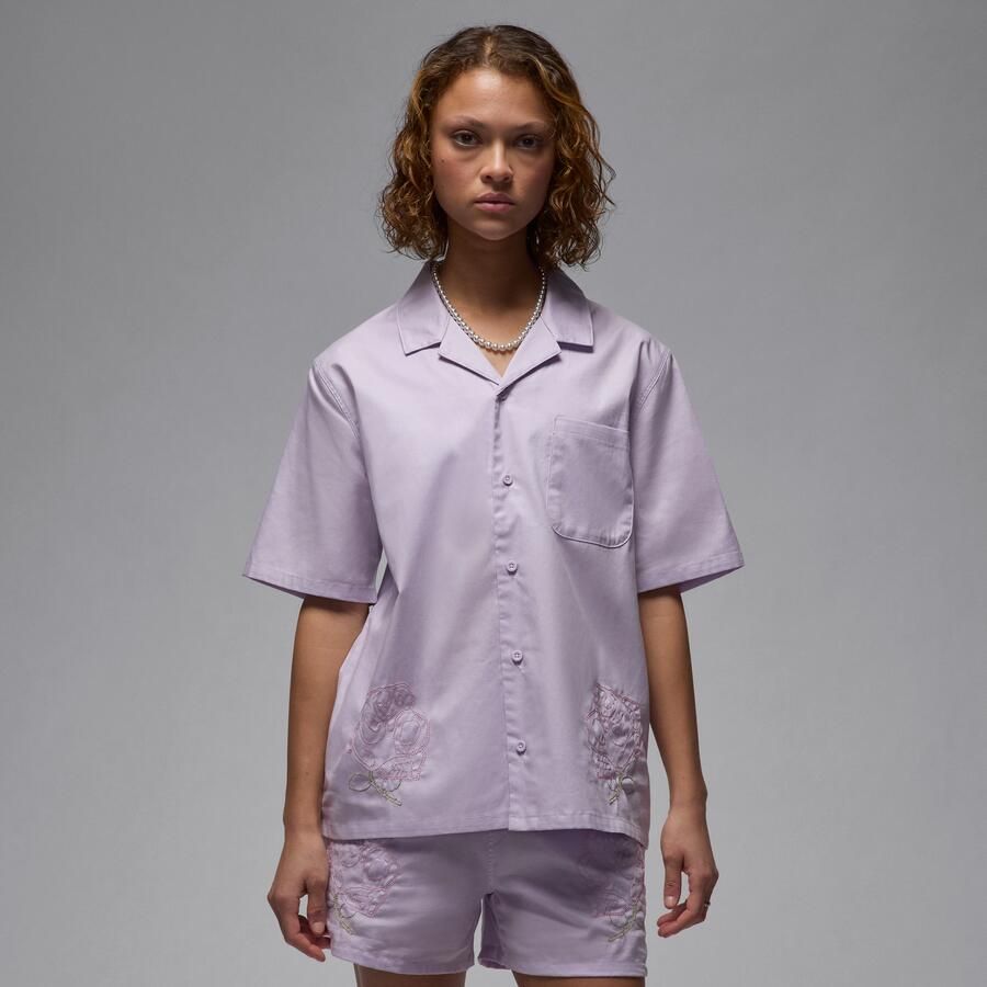 Jordan geweven damestop met korte mouwen Paars - Foto 4