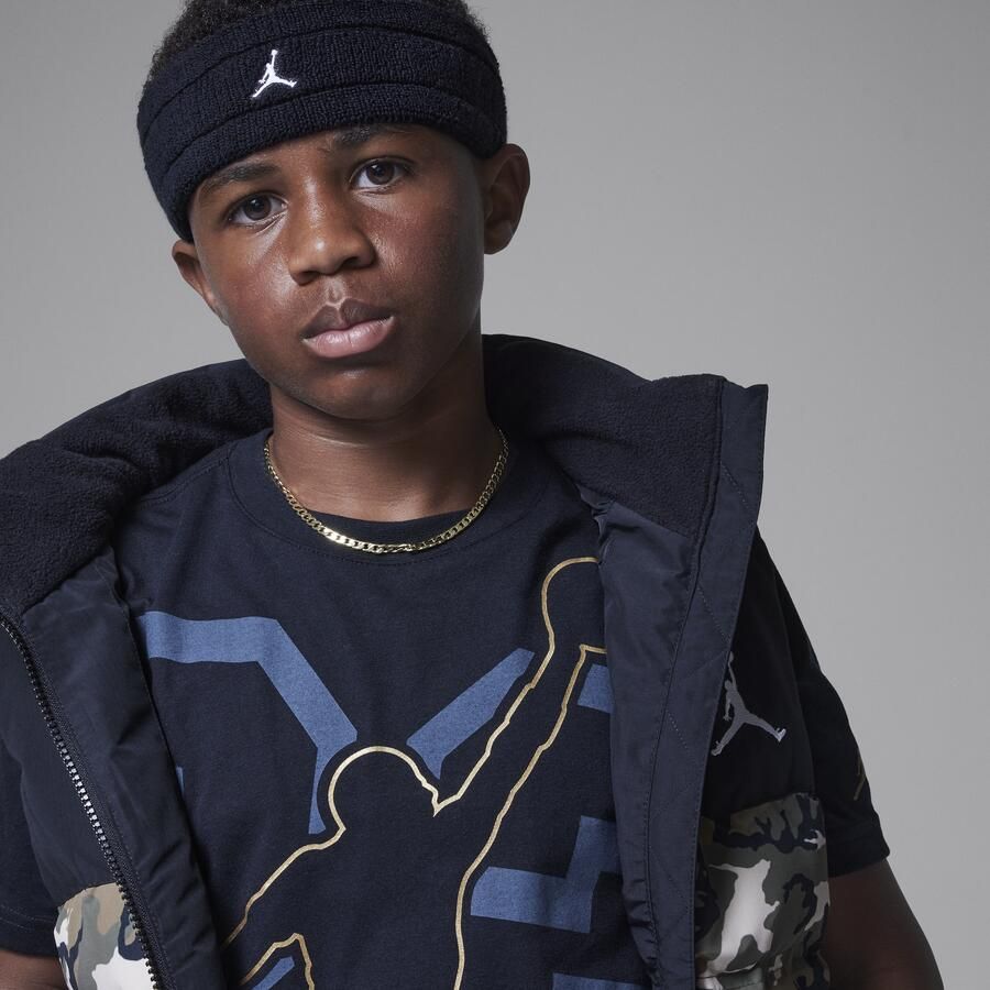Jordan glanzend Jumpman T-shirt voor kids Zwart