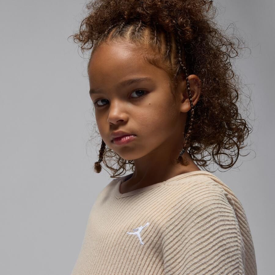 Jordan Heir To The Crown tweedelige geribbelde trui voor kleuters Bruin - Foto 2