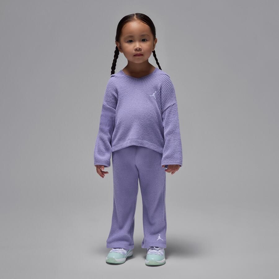 Jordan Heir To The Crown tweedelige geribbelde trui voor peuters Paars - Foto 4