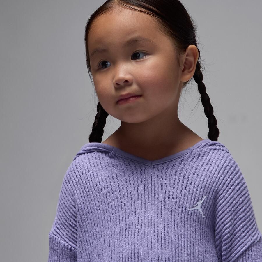 Jordan Heir To The Crown tweedelige geribbelde trui voor peuters Paars - Foto 3