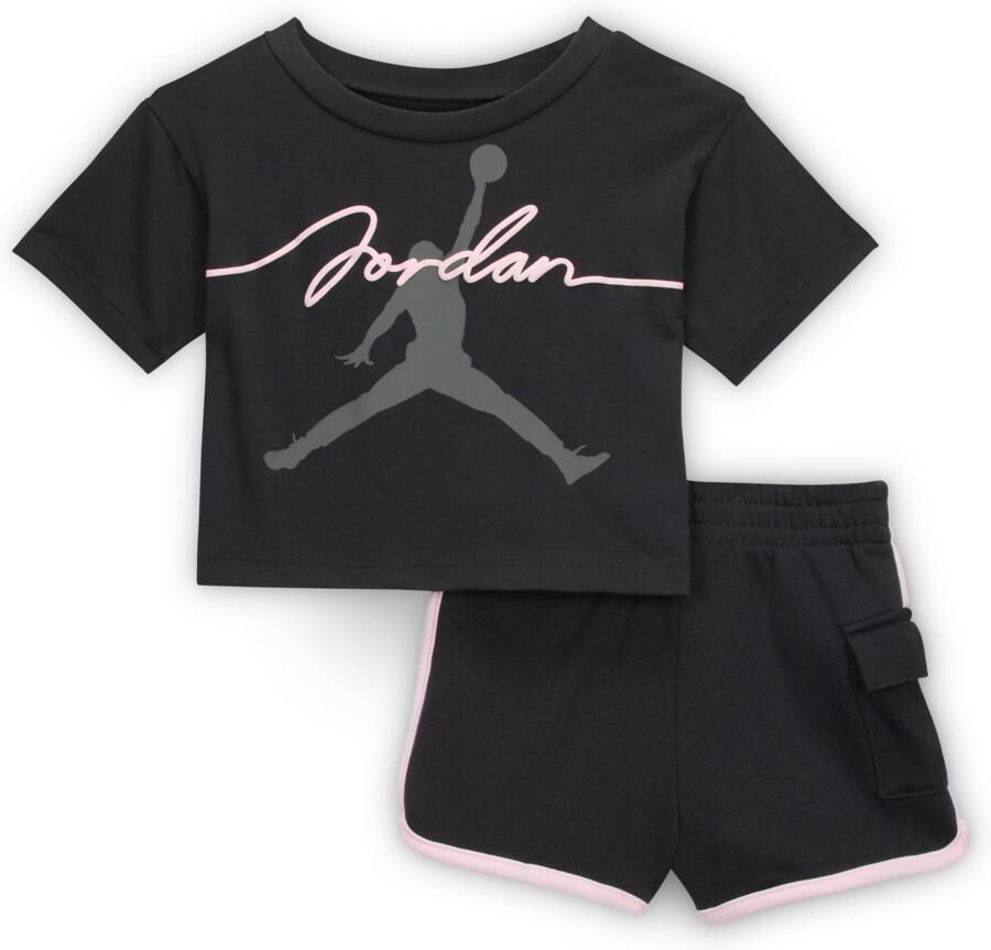 Jordan 'Hidden In Plain Sight' tweedelige shortsset voor baby's (12-24 maanden) Zwart - Foto 2