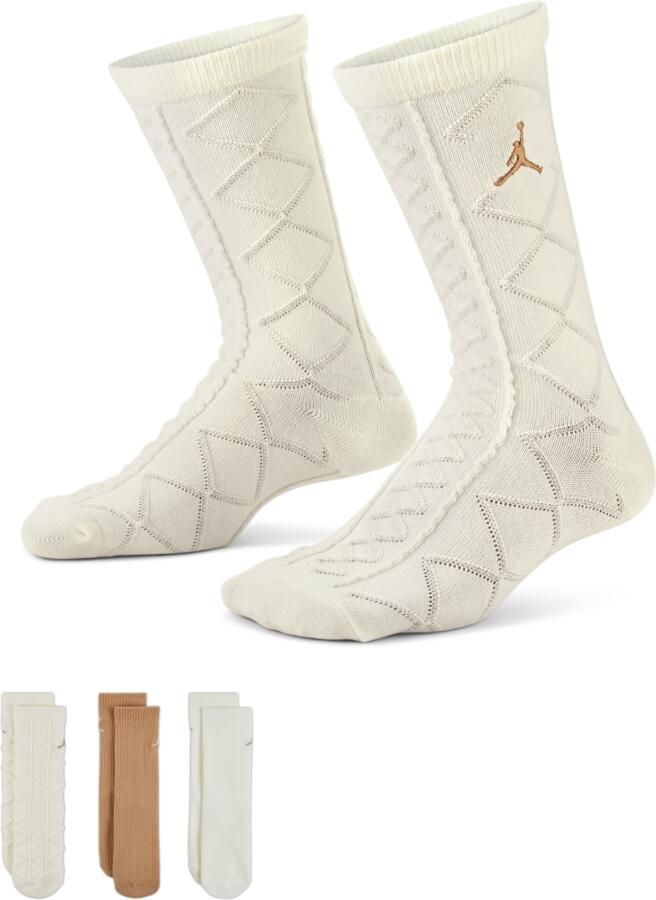 Jordan Holiday '25 cadeauset met Crew sokken voor kids (3 paar) Bruin - Foto 3