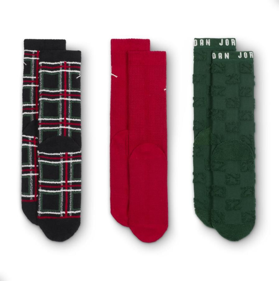 Jordan Holiday crew sokken voor kids (3 paar) Zwart