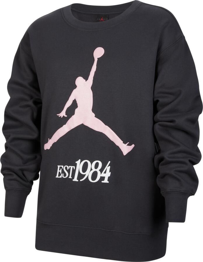 Jordan Jumpman Club fleeceshirt met ronde hals en plooien voor kids Zwart - Foto 3