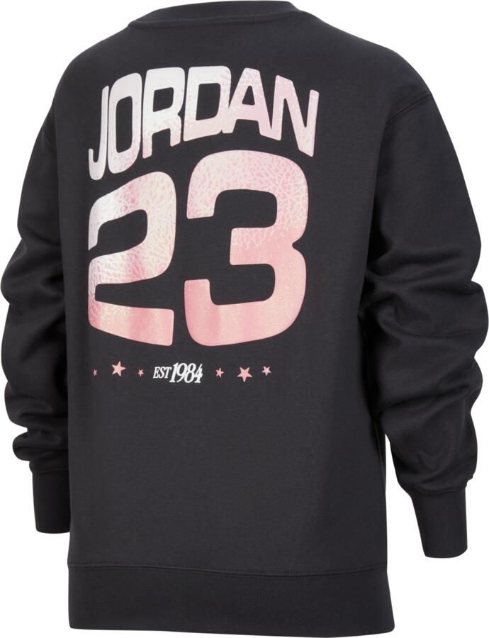 Jordan Jumpman Club fleeceshirt met ronde hals en plooien voor kids Zwart