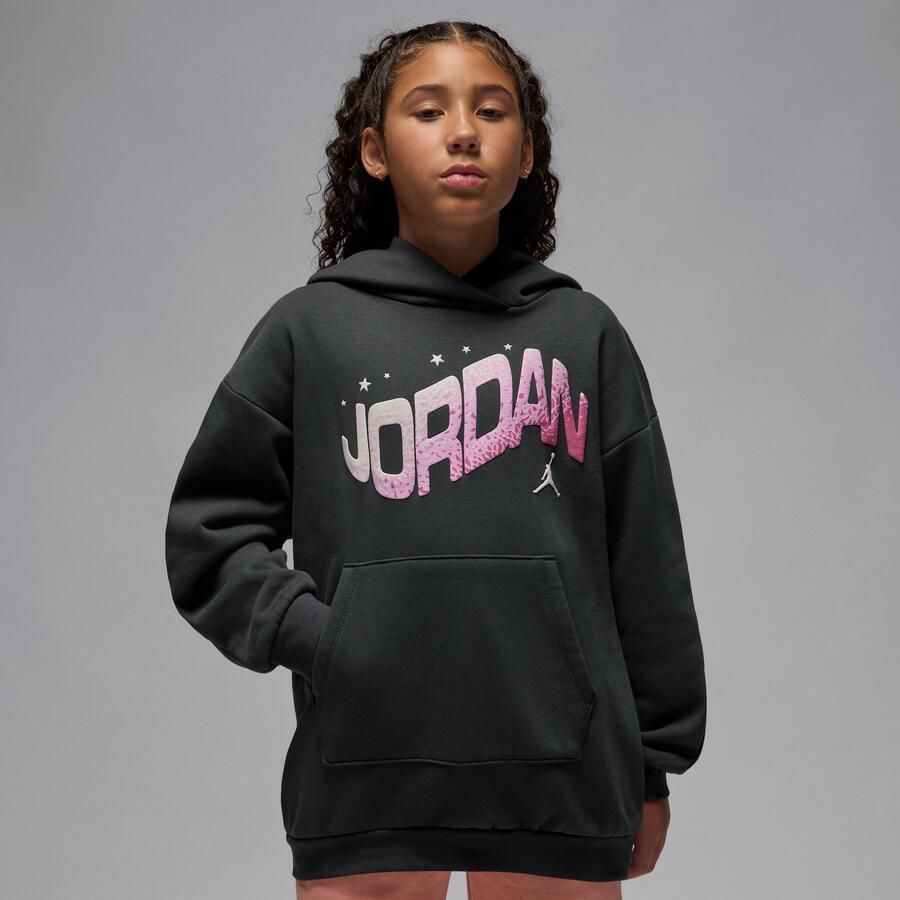 Jordan Jumpman Club oversized hoodie met satijn voor kids Zwart - Foto 4
