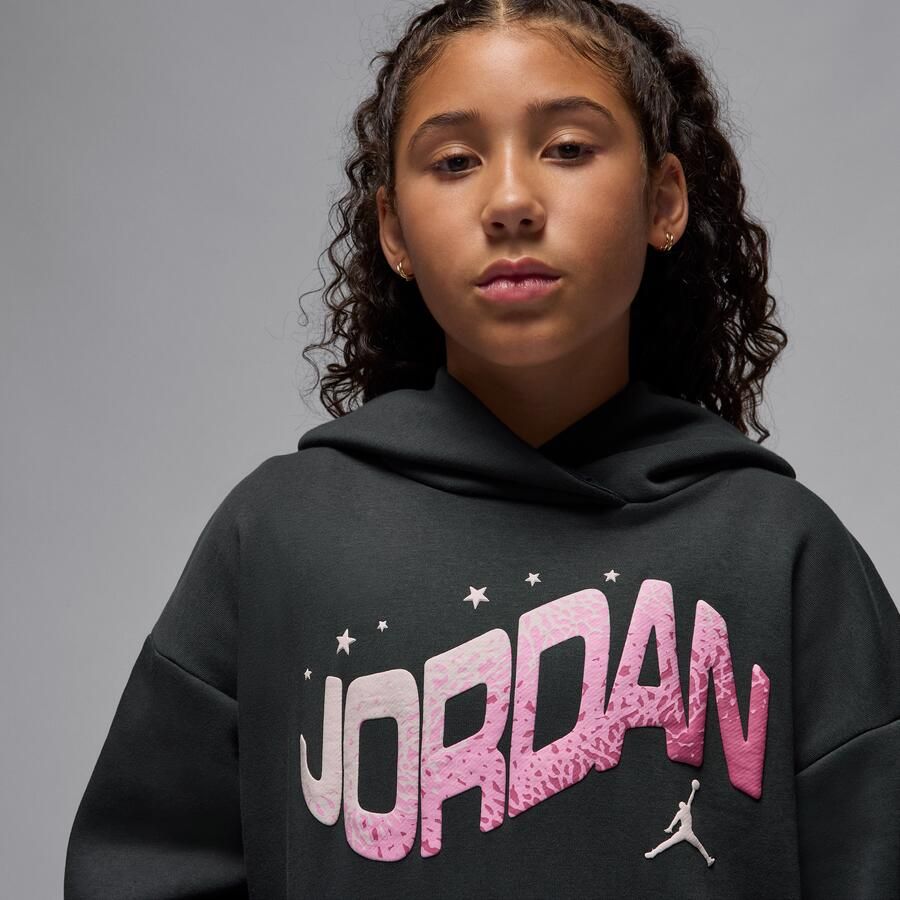 Jordan Jumpman Club oversized hoodie met satijn voor kids Zwart - Foto 2