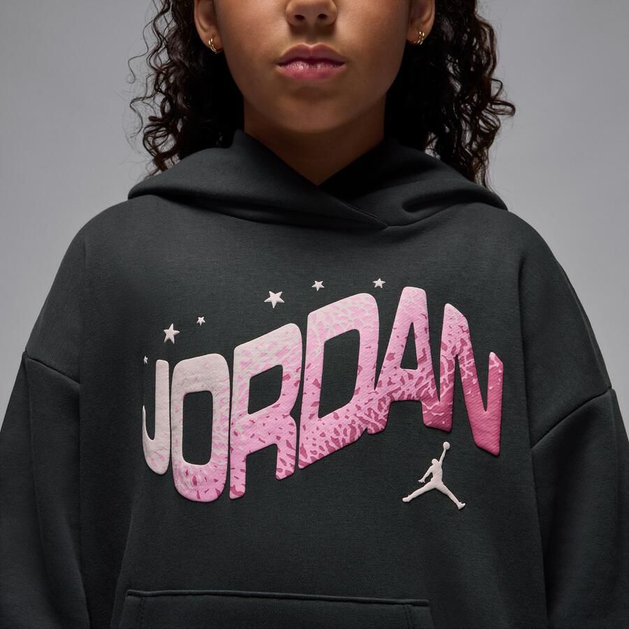 Jordan Jumpman Club oversized hoodie met satijn voor kids Zwart - Foto 3