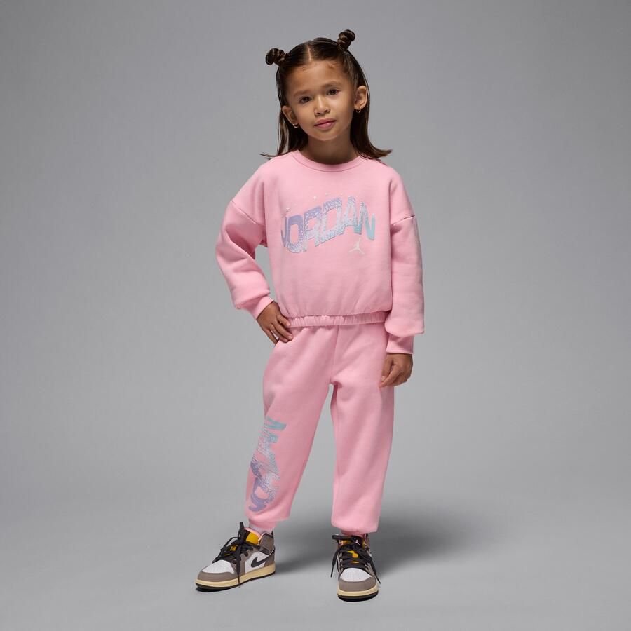 Jordan Jumpman Club tweedelige kleuterset van bubbelfleece Roze - Foto 4