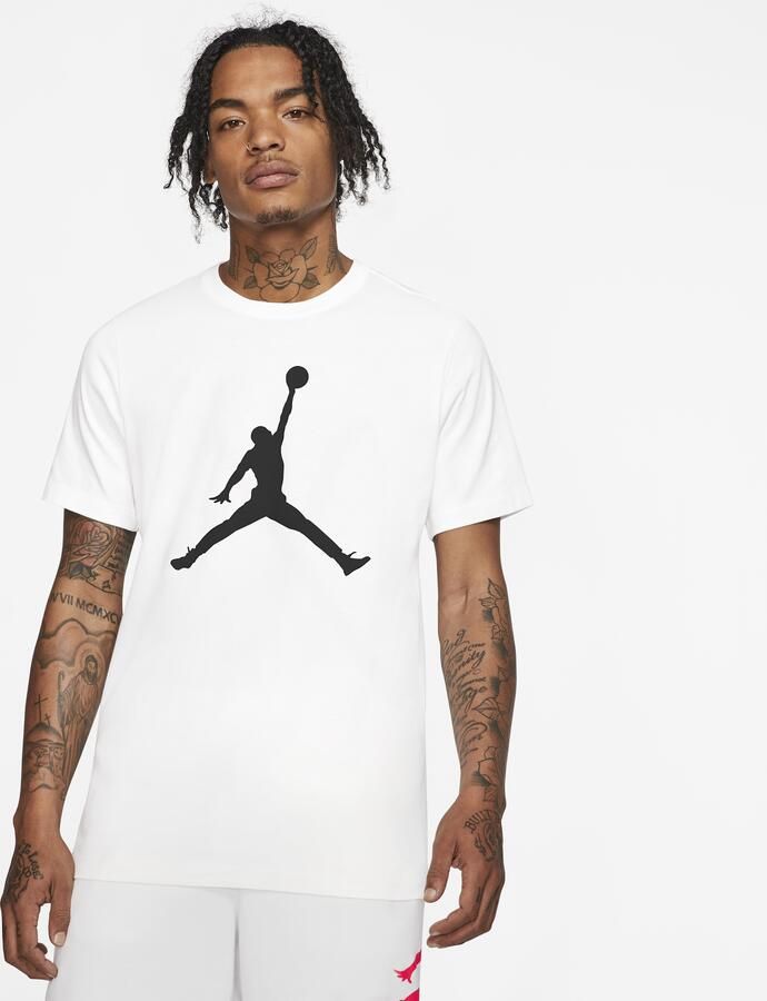 Jordan Jumpman Crew T-Shirt Wit Zwart White Heren - Foto 4