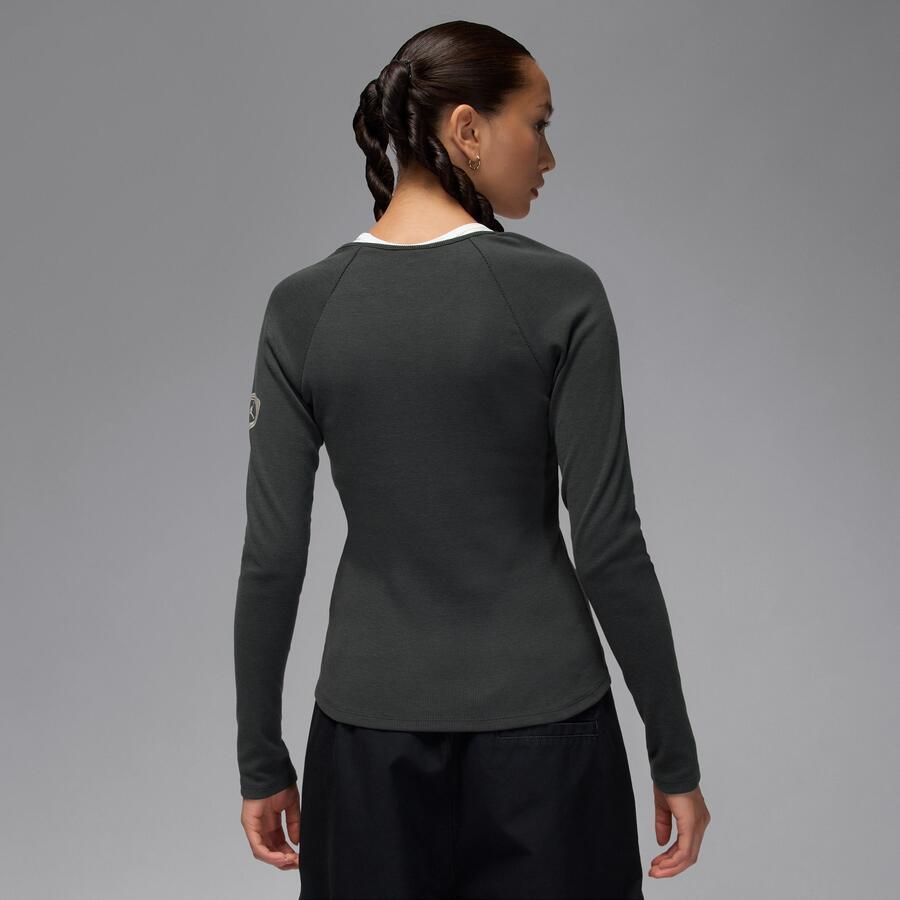 Jordan knit damestop met lange mouwen Zwart