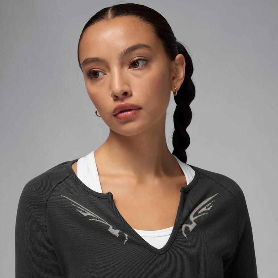 Jordan knit damestop met lange mouwen Zwart - Foto 2