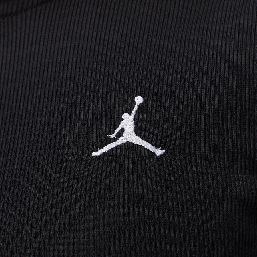 Jordan knit jurk met halflange rits en lange mouwen Zwart - Foto 2