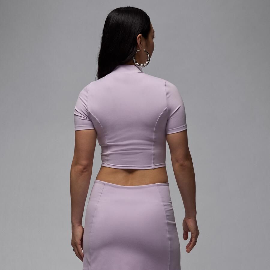 Jordan korte knit damestop met korte mouwen Paars