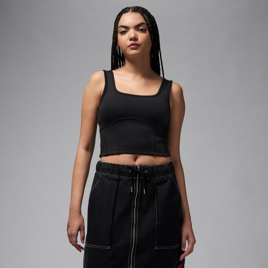 Jordan korte tanktop voor dames Zwart - Foto 4