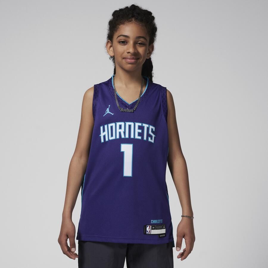Jordan LaMelo Ball Charlotte Hornets Statement Edition Swingman NBA-jersey met Dri-FIT voor kids Paars - Foto 3