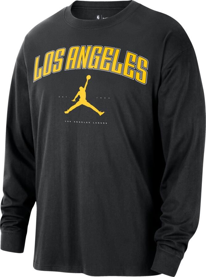 Jordan Los Angeles Lakers Essential NBA-herenshirt met lange mouwen Zwart - Foto 2