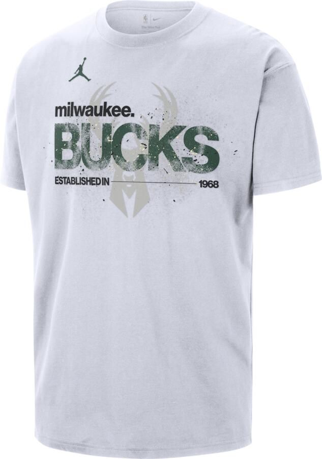 Jordan Milwaukee Bucks Courtside '85 NBA Statement T-shirt voor heren Wit - Foto 2