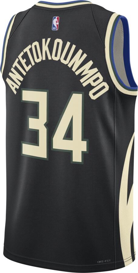 Jordan Milwaukee Bucks Statement Edition Swingman Dri-FIT NBA jersey voor heren Zwart - Foto 5