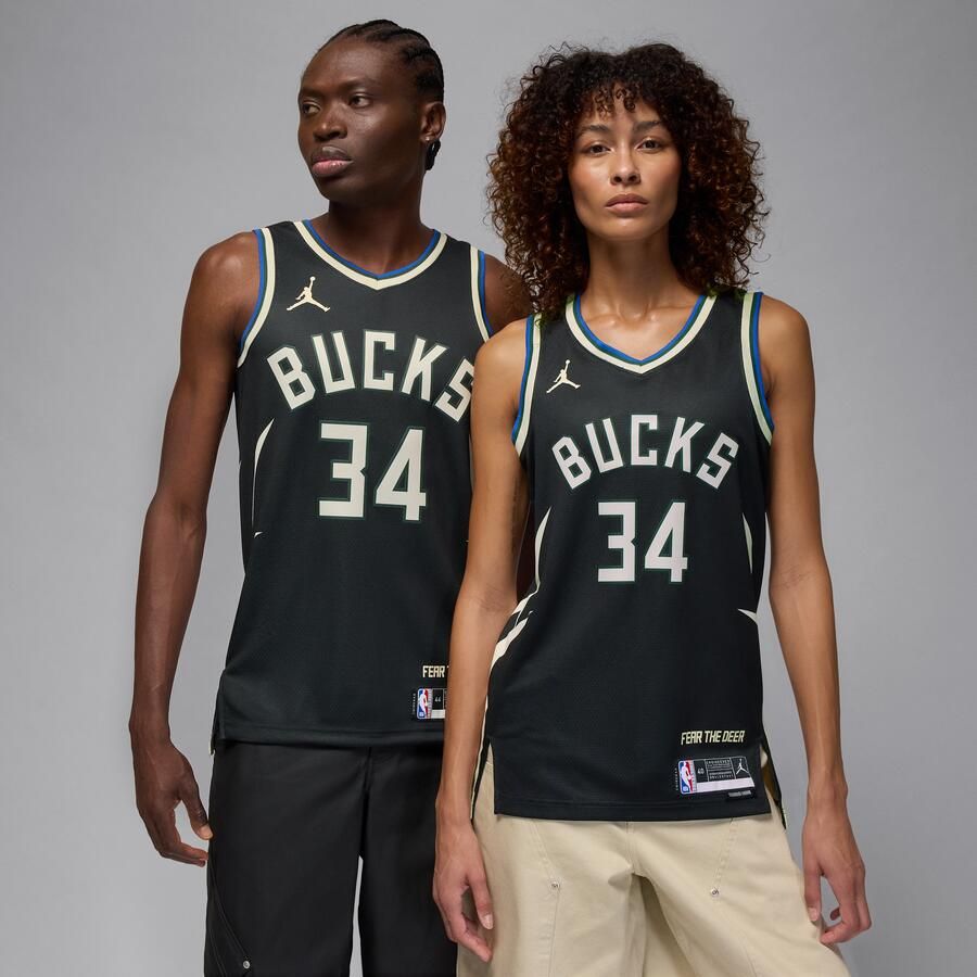 Jordan Milwaukee Bucks Statement Edition Swingman Dri-FIT NBA jersey voor heren Zwart - Foto 2