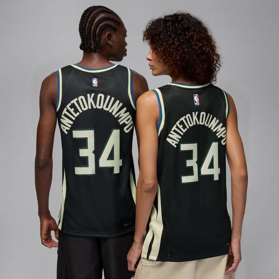 Jordan Milwaukee Bucks Statement Edition Swingman Dri-FIT NBA jersey voor heren Zwart - Foto 3
