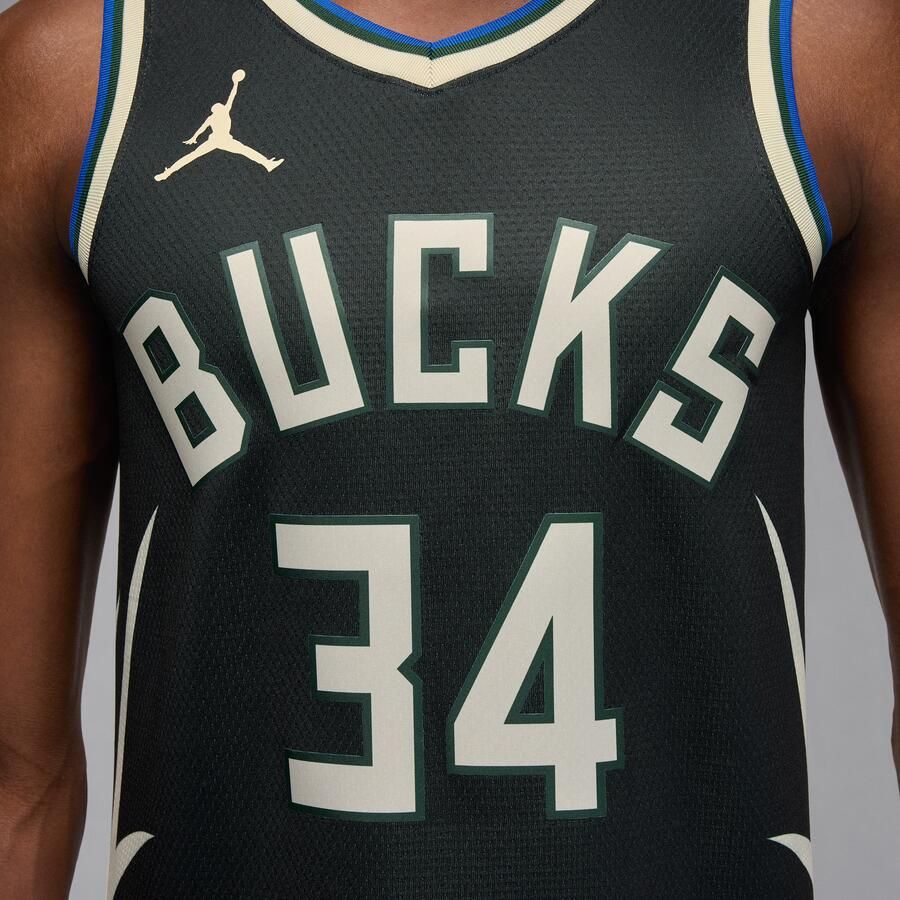 Jordan Milwaukee Bucks Statement Edition Swingman Dri-FIT NBA jersey voor heren Zwart - Foto 5