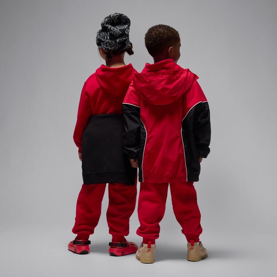 Jordan MJ Brooklyn Fleece tweedelige hoodieset voor kleuters Rood