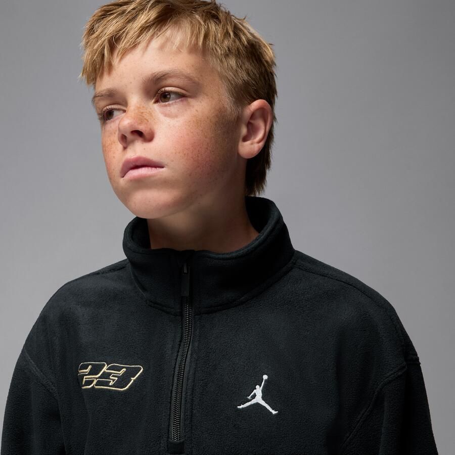 Jordan Mountainside Polar fleecetop met korte rits voor kids Zwart - Foto 2