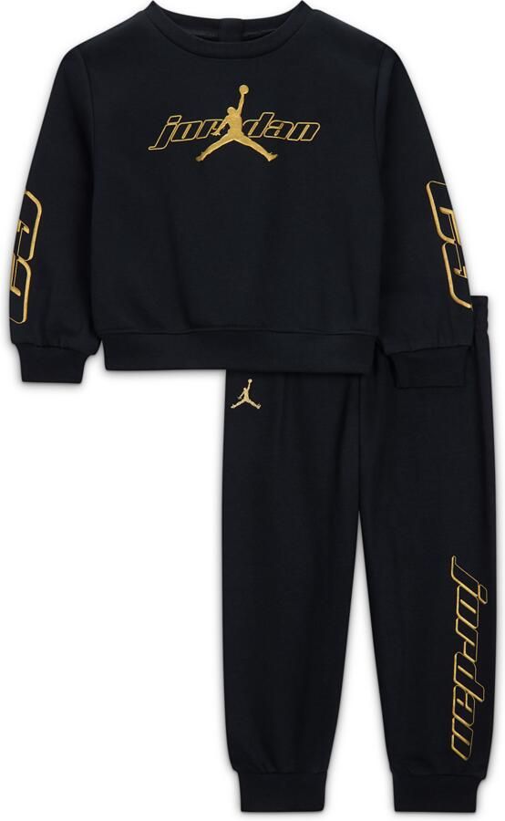 Jordan Mountainside tweedelige fleeceset met shirt met ronde hals voor baby's (12-24 maanden) Zwart - Foto 2