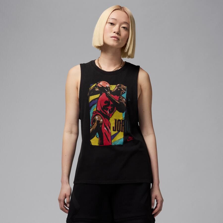 Jordan mouwloos T-shirt met graphic voor dames Zwart - Foto 4