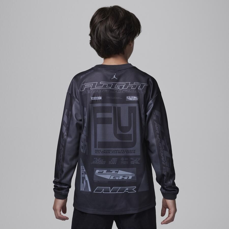 Jordan MVP motorsport T-shirt van jersey met Dri-FIT met lange mouwen voor kids Zwart - Foto 4